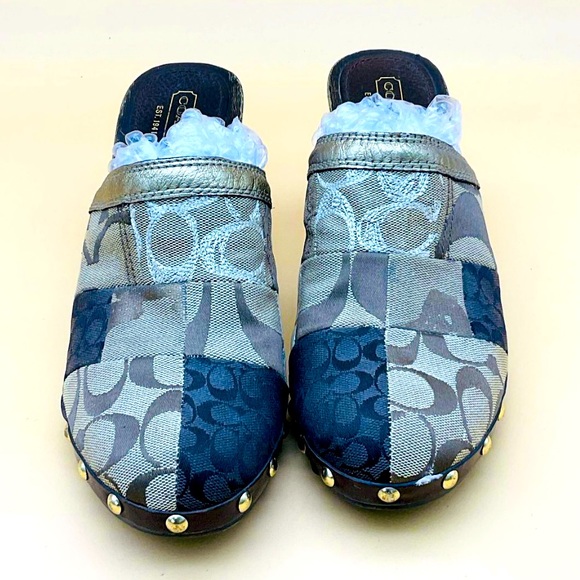 Pre-Owned Coach Patch Work Wooden Heels - Picture 2 of 5